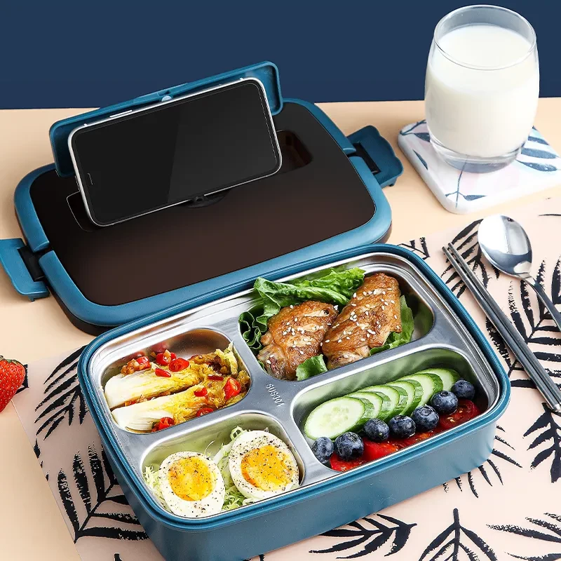 PORTABLE LUNCH BOX -  STAINLESS STEEL INSIDE