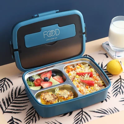 PORTABLE LUNCH BOX -  STAINLESS STEEL INSIDE