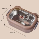 PORTABLE BEAR  LUNCH BOX -  STAINLESS STEEL INSIDE
