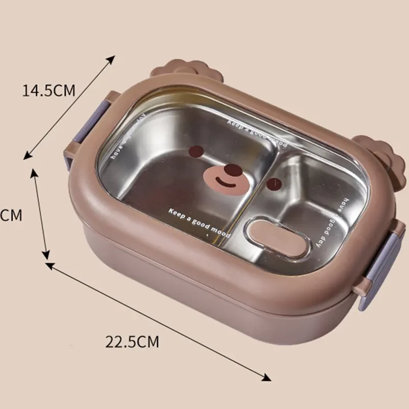 PORTABLE BEAR  LUNCH BOX -  STAINLESS STEEL INSIDE