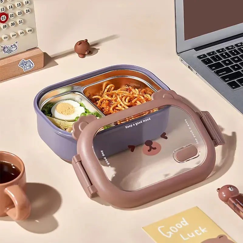 PORTABLE BEAR  LUNCH BOX -  STAINLESS STEEL INSIDE