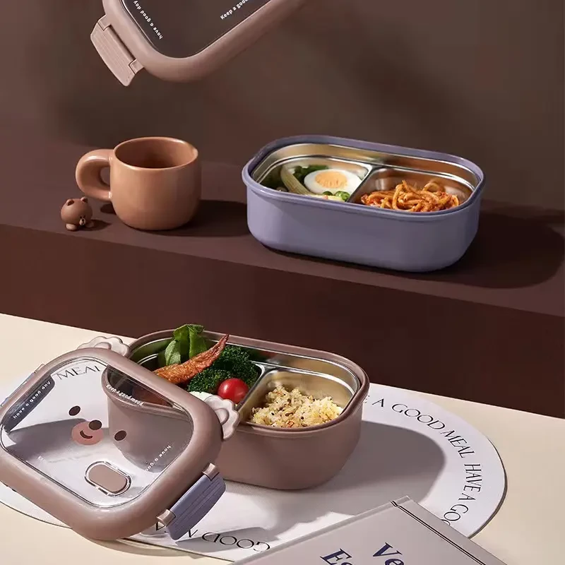 PORTABLE BEAR  LUNCH BOX -  STAINLESS STEEL INSIDE