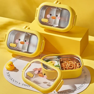 PORTABLE DUCK  LUNCH BOX -  STAINLESS STEEL INSIDE