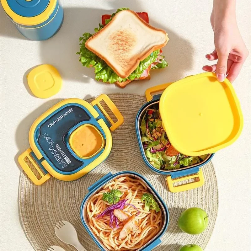 DOUBLE SIZE PORTABLE LUNCH BOX ـ  STAINLESS STEEL INSIDE