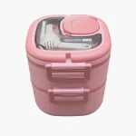DOUBLE SIZE PORTABLE LUNCH BOX ـ  STAINLESS STEEL INSIDE