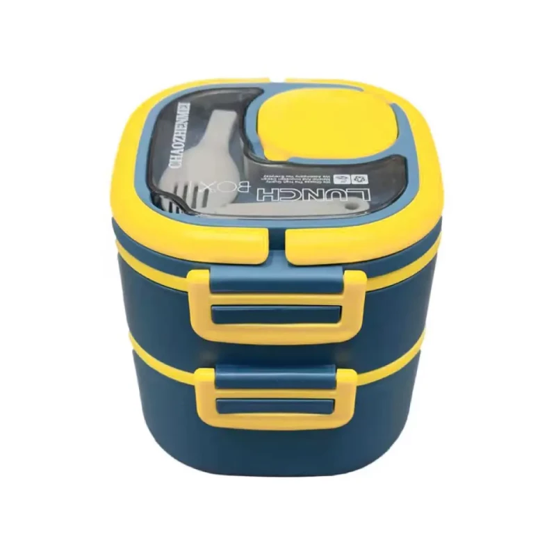 DOUBLE SIZE PORTABLE LUNCH BOX ـ  STAINLESS STEEL INSIDE