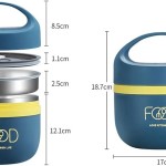 PORTABLE LUNCH BOX -  STAINLESS STEEL INSIDE