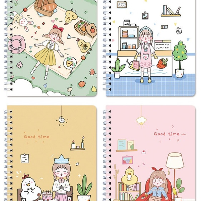 SPIRAL NOTE BOOK A5 - 60 SHEETS  - (GOOD TIME)