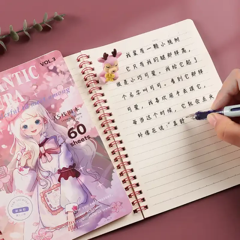 SPIRAL NOTE BOOK A5 - 60 SHEETS  - ANIME