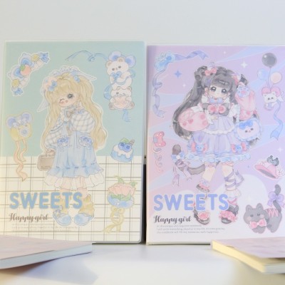 NOTE BOOK B5 - PVC COVER -  80 SHEETS - (SWEET)