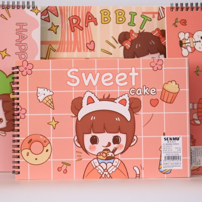 SPIRAL SKETCH BOOK A4 - 30 SHEETS - (HAPPY & SWEET)