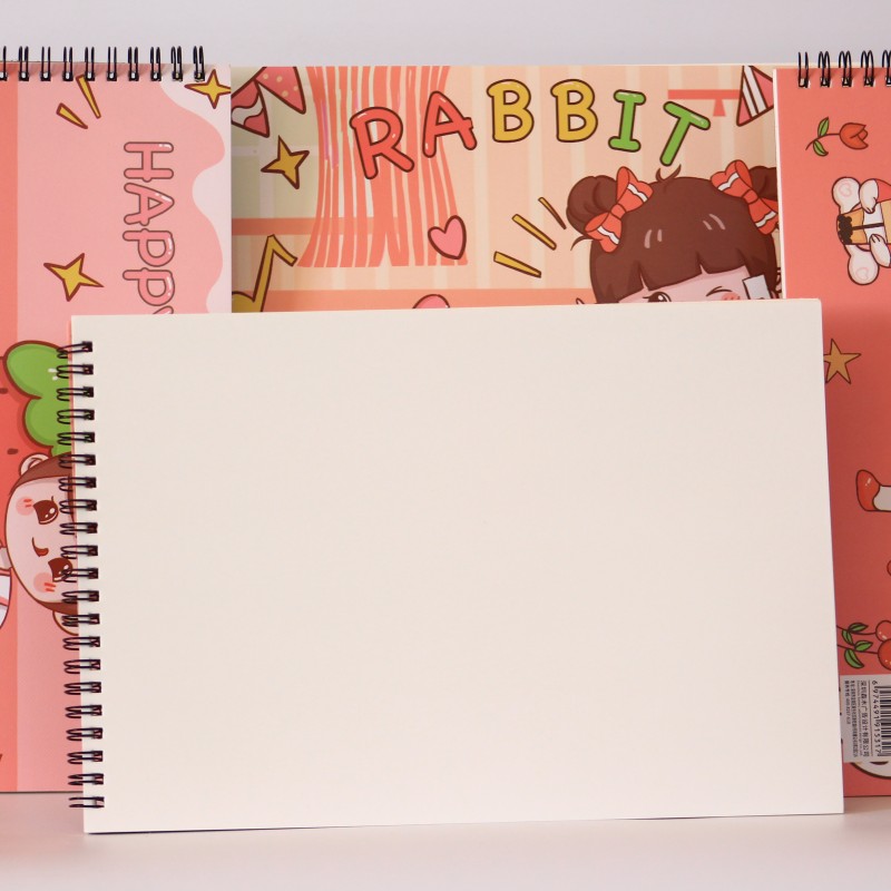 SPIRAL SKETCH BOOK A4 - 30 SHEETS - (HAPPY & SWEET)