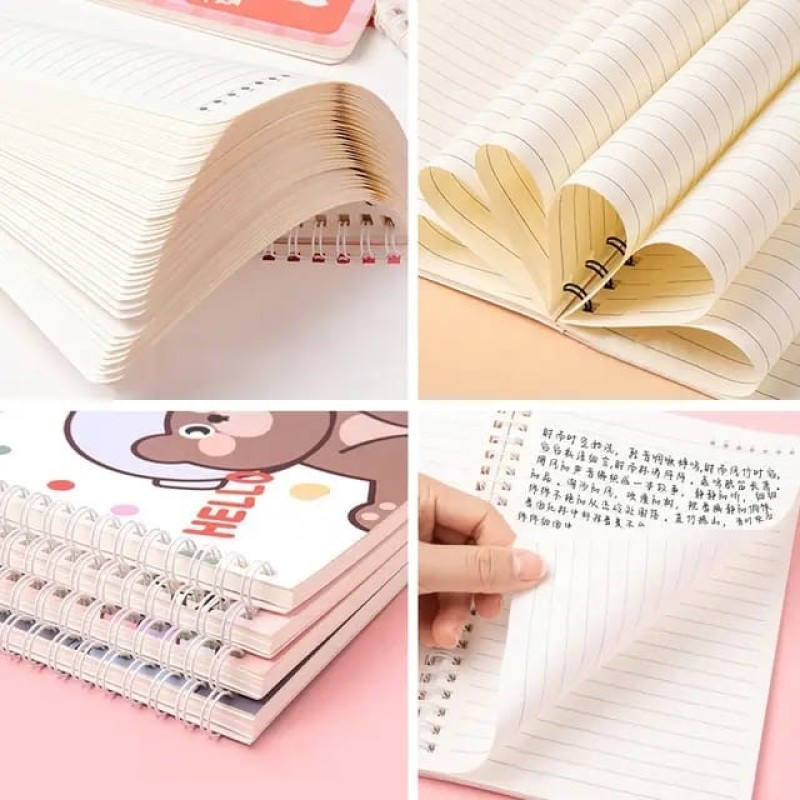 SPIRAL NOTE BOOK A5 - 60 SHEETS  - (CUTE)