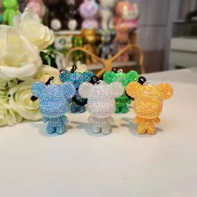 BEAR CRYSTAL DIAMON PAINTING KEYCHAIN