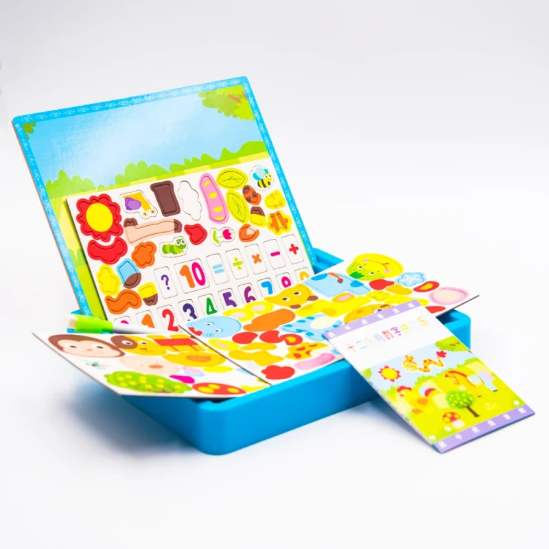 EDUCATIONAL PUZZLE WOODEN TOY  -  MAGNETIC BOARD & EDUCATIONAL PUZZLE