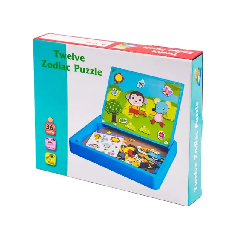 EDUCATIONAL PUZZLE WOODEN TOY  -  MAGNETIC BOARD & EDUCATIONAL PUZZLE