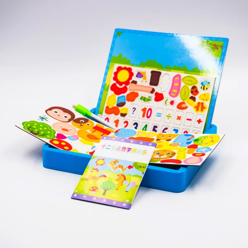 EDUCATIONAL PUZZLE WOODEN TOY  -  MAGNETIC BOARD & EDUCATIONAL PUZZLE
