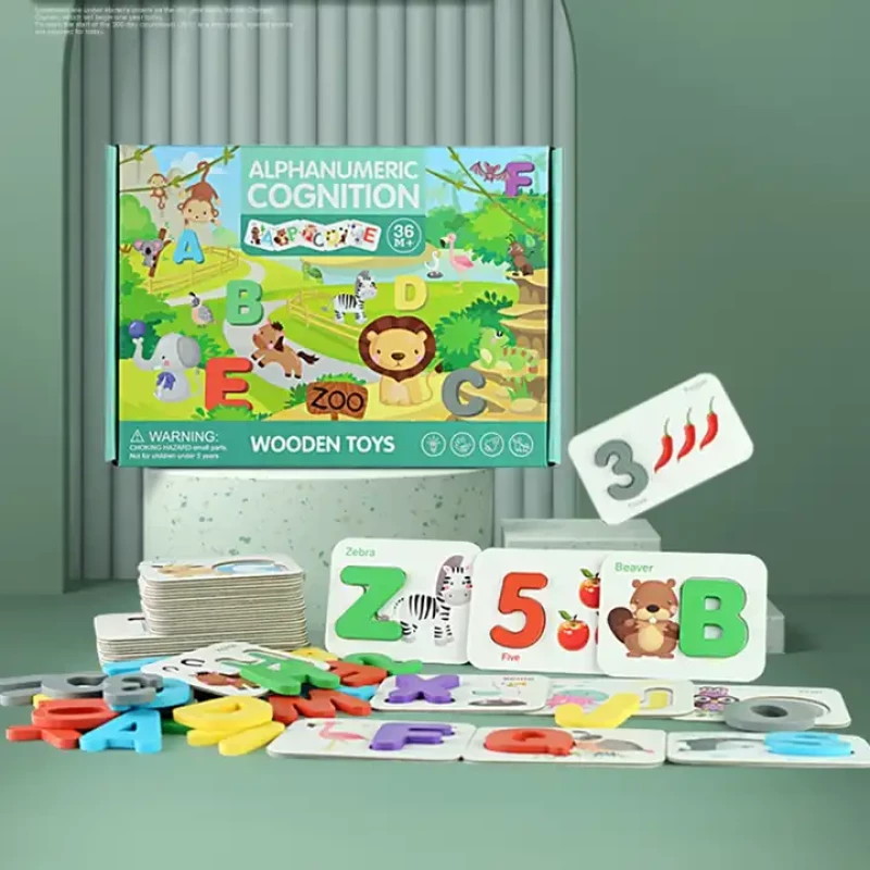 EDUCATIONAL WOODEN TOY - ALPHANUMBERS COGNITION BY COMPOSITION IT