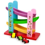 MINIATURE SPEEDING CAR WOODEN TOY - MULTICOLOR