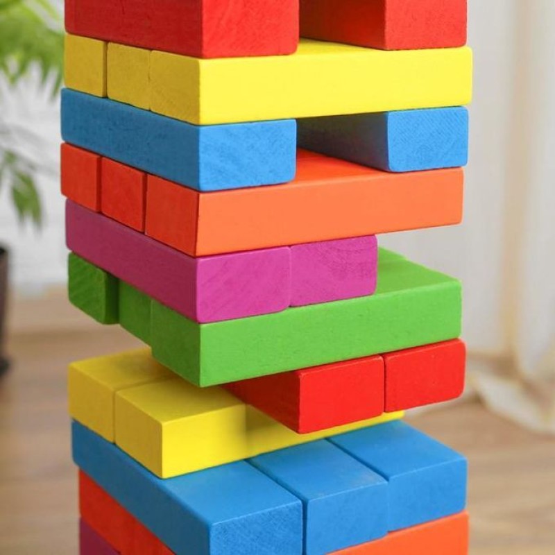 JAMBO JINGA COLORFUL WOODEN TOY - 54 PIECES - HIGH QUALITY