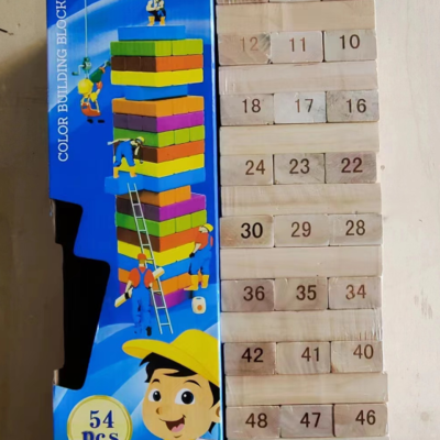 JAMBO JINGA SOLID WOODEN TOY - 54 UNCOLORED PIECES - HIGH QUALITY