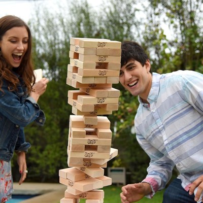 JINGA ORIGINAL WOODEN TOY  - JINGA GIANT - UNCOLORED PIECES - HIGH QUALITY - LARGE