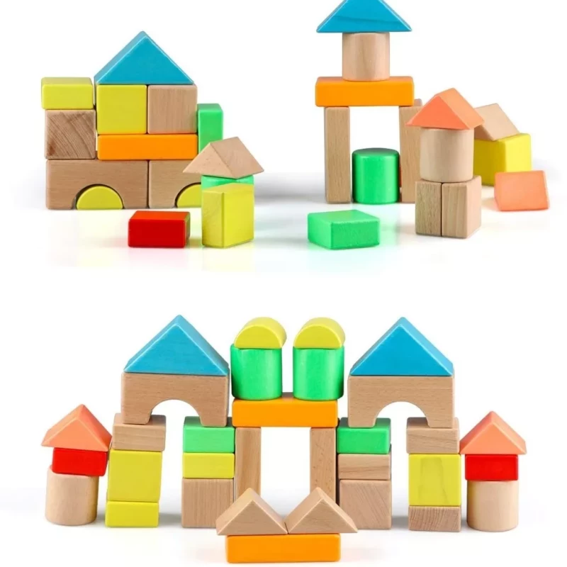 EDUCATIONAL COLORFUL WOODEN BLOCKS TOY - 30 COLORFUL PIECES