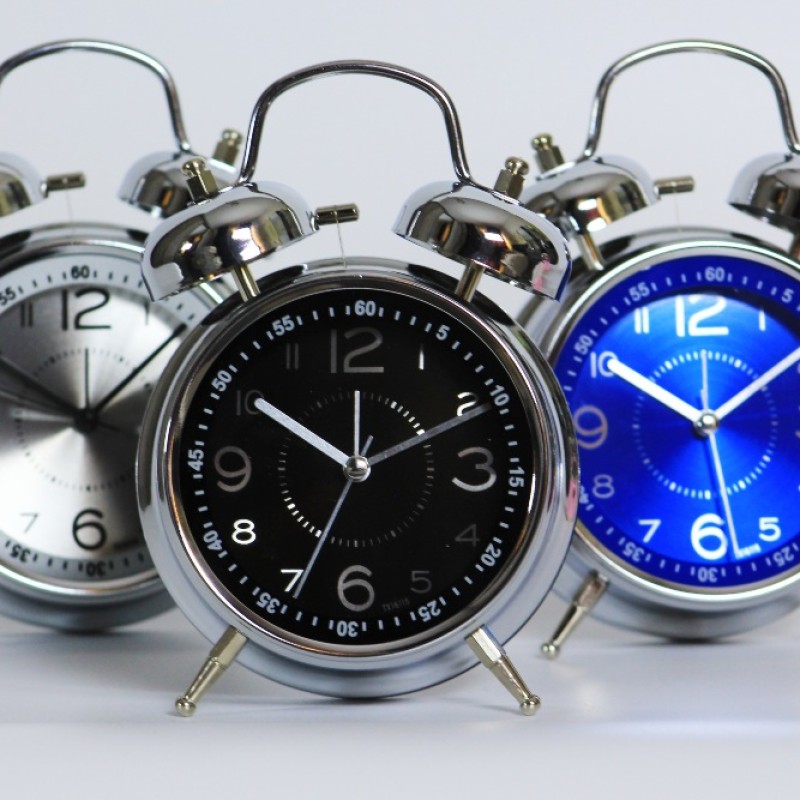 METALLIC ALARM CLOCK - LARGE